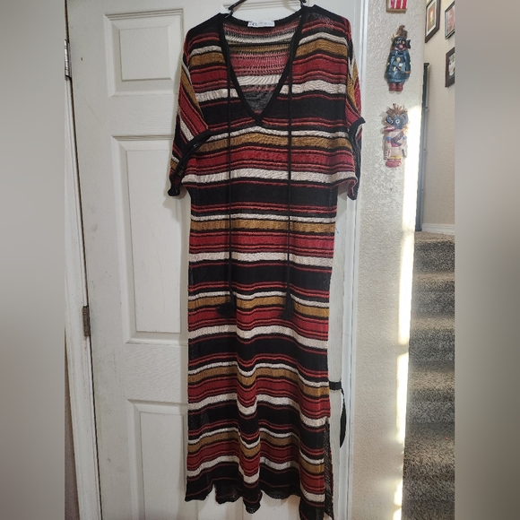 Zara Dresses & Skirts - Zara knit Long Striped Tunic  Size XS-S   multi-coloured